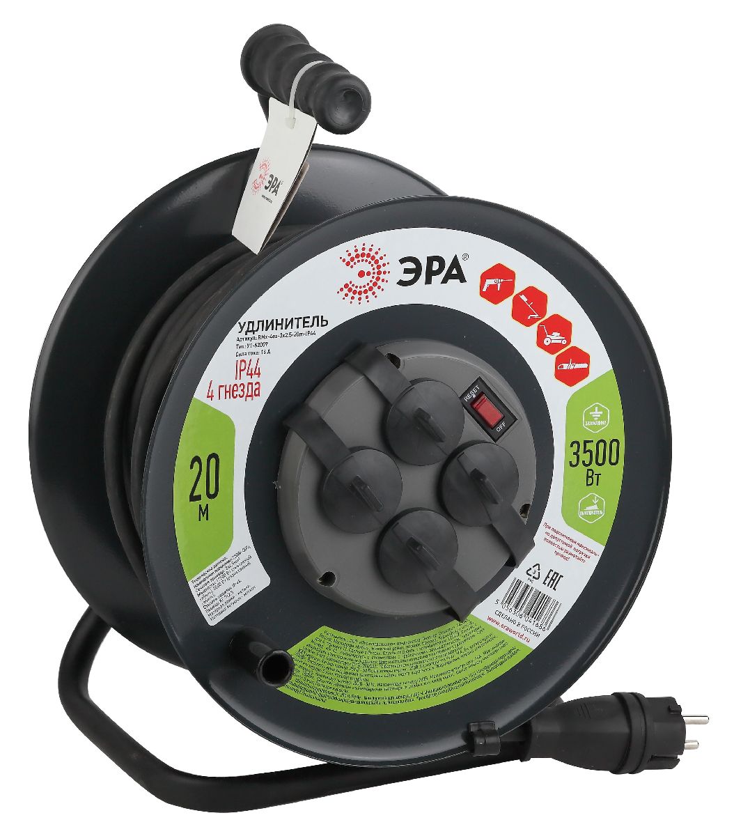 Удлинитель силовой Эра RMx-4es-3x2.5-20m-IP44(KG) Б0043057 в Санкт-Петербурге