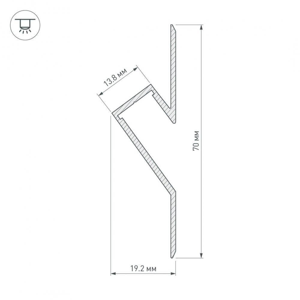 Профиль Arlight ARH-DECORE-S12-CAVE-F-2000 ANOD 023902 в Санкт-Петербурге