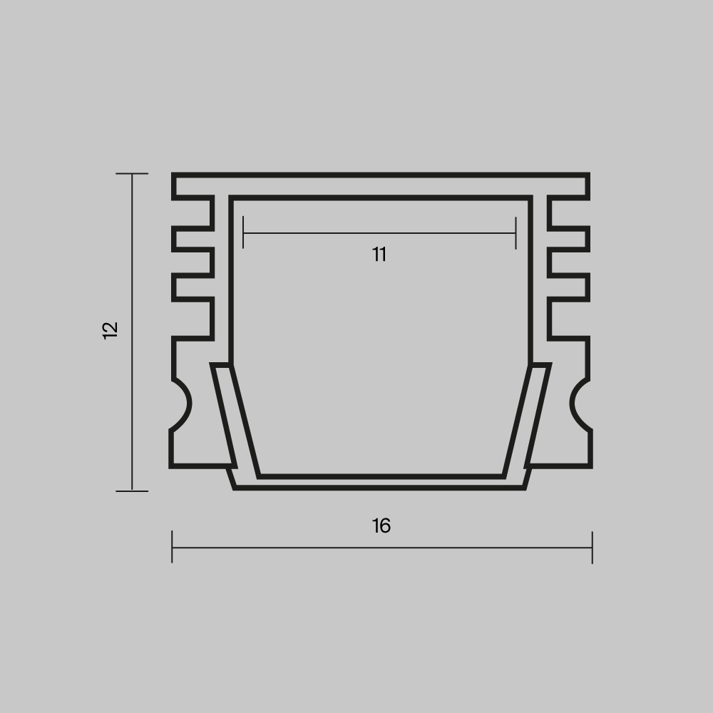 Алюминиевый профиль накладной 16x12 Maytoni Led Strip ALM-005-W-2M 631006 в Санкт-Петербурге