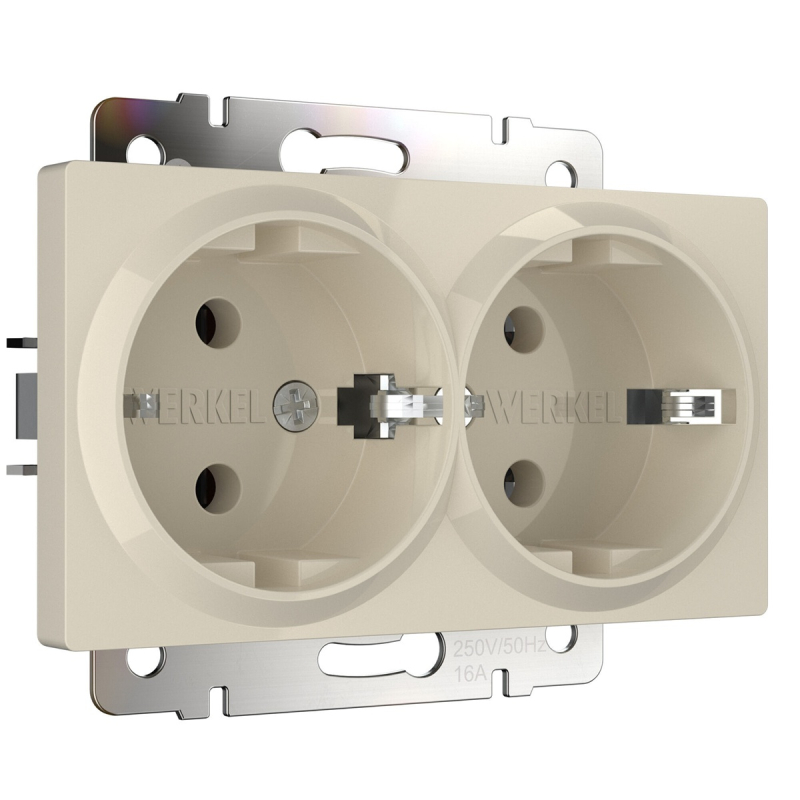 Розетка двойная с заземлением Werkel слоновая кость W1172003 4690389207020 a067697 в Санкт-Петербурге