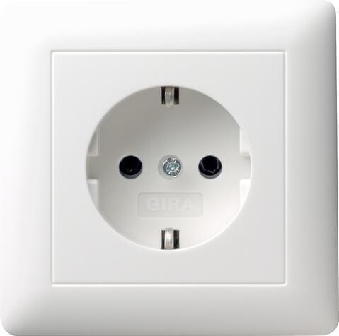 Розетка Gira Standard 55 Schuko с/з 16A 250V безвинтовой зажим чисто-белый глянцевый 044003 в Санкт-Петербурге