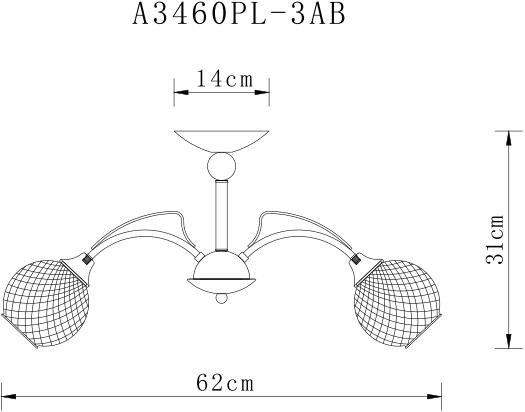 Потолочная люстра Arte Lamp Willow A3461PL-3AB в Санкт-Петербурге