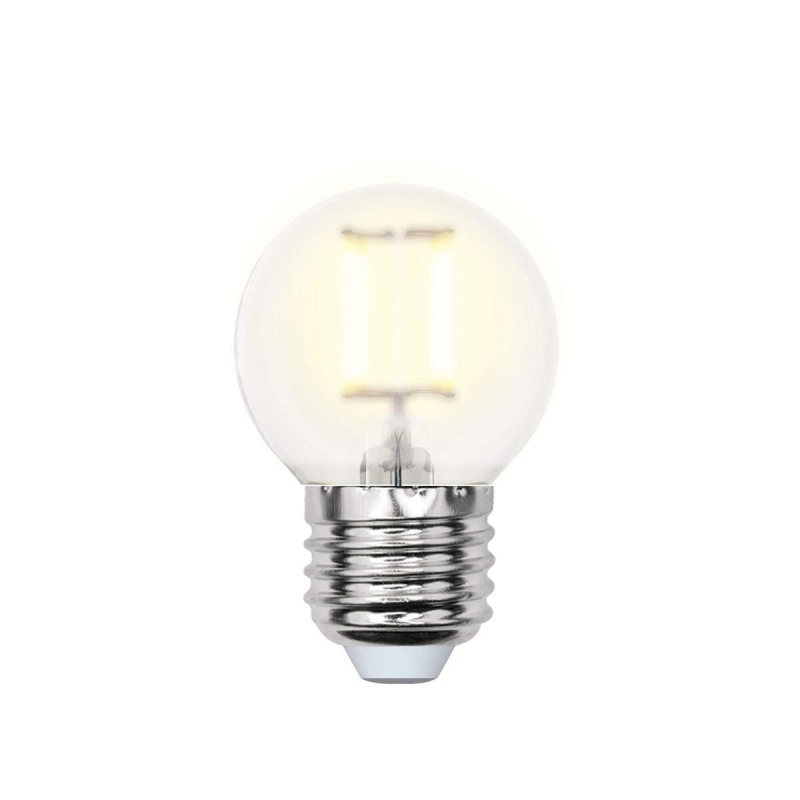Лампа светодиодная филаментная (UL-00000302) Uniel Е27 6W 3000K матовая LED-G45-6W/WW/E27/FR PLS02WH в Санкт-Петербурге