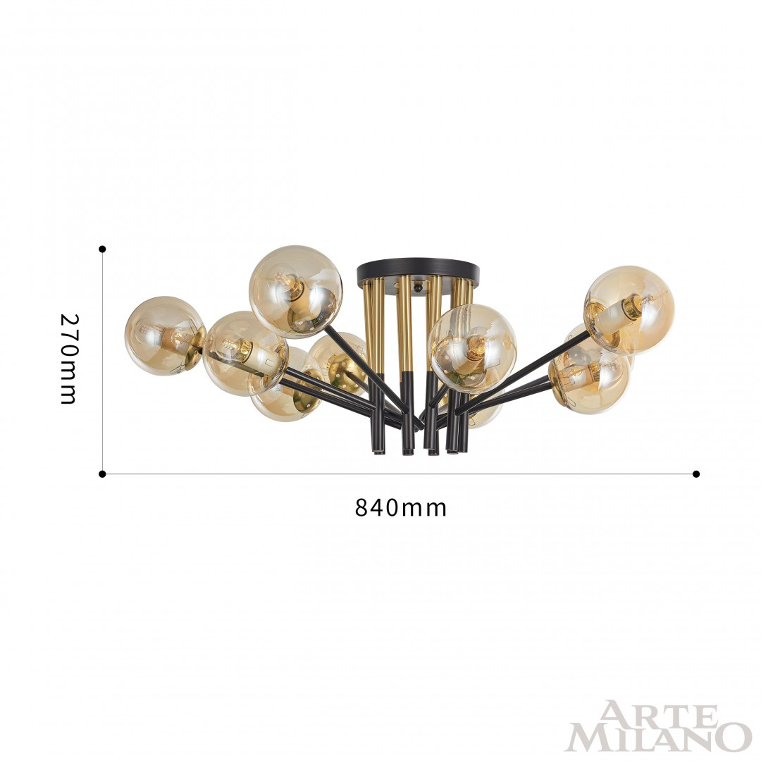 Потолочная люстра Arte Milano Neapolis 273708/10 BK/GD в #REGION_NAME_DECLINE_PP#