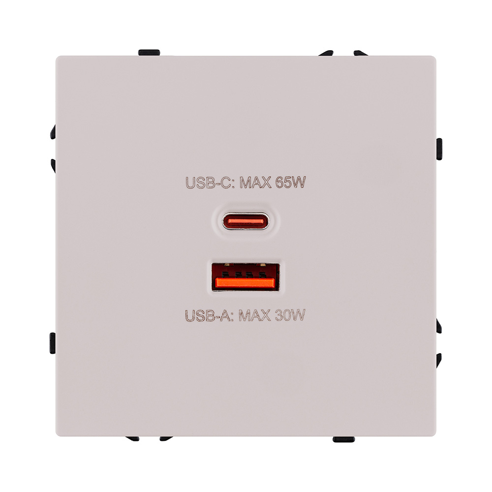 Розетка USB A+C 65W, кашемир матовый Kollinger Eclipse EC-024CM в #REGION_NAME_DECLINE_PP#