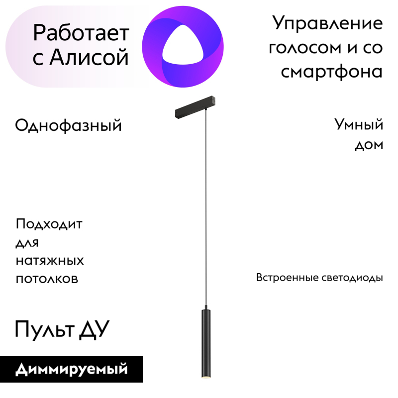 Трековый светильник потолочный Denkirs Smart DK8008-BK в Санкт-Петербурге