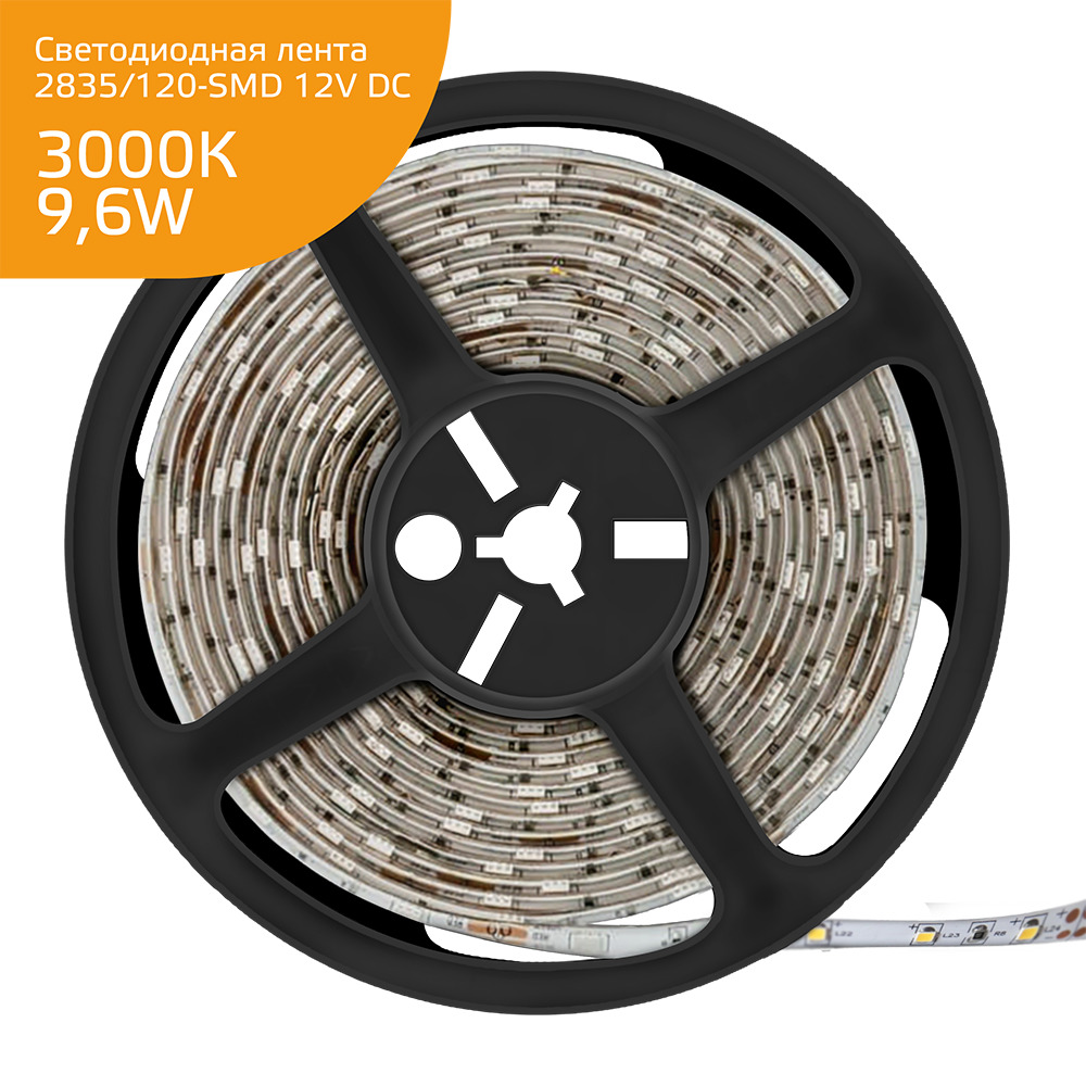 Светодиодная лента Gauss 9,6W/m 120LED/m 2835SMD теплый белый 5M 355000110 в Санкт-Петербурге