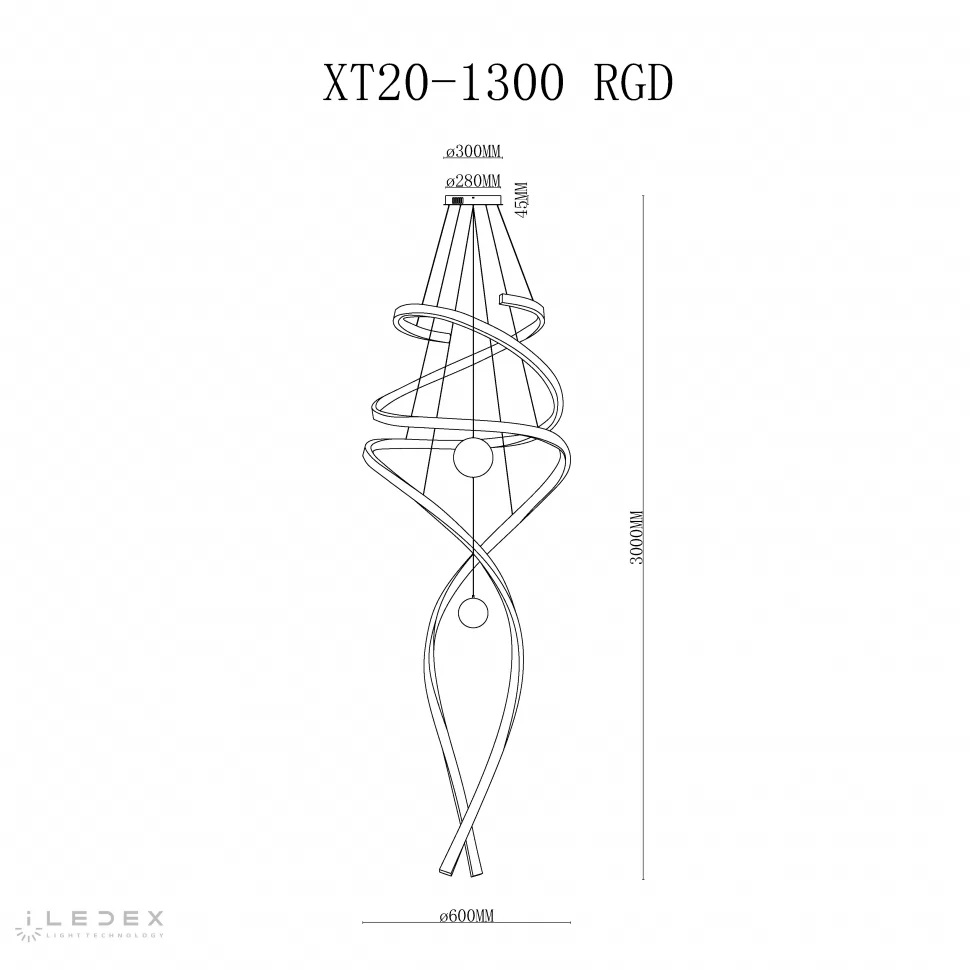 Подвесная люстра iLedex Axis XT20-1300 RGD в Санкт-Петербурге