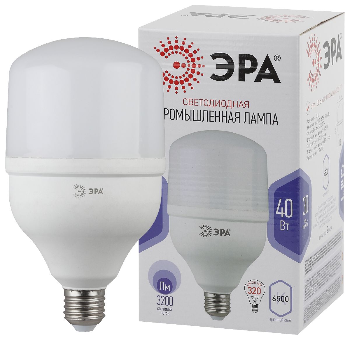 Лампа светодиодная Эра E27 40W 6500K LED POWER T120-40W-6500-E27 Б0047644 в Санкт-Петербурге
