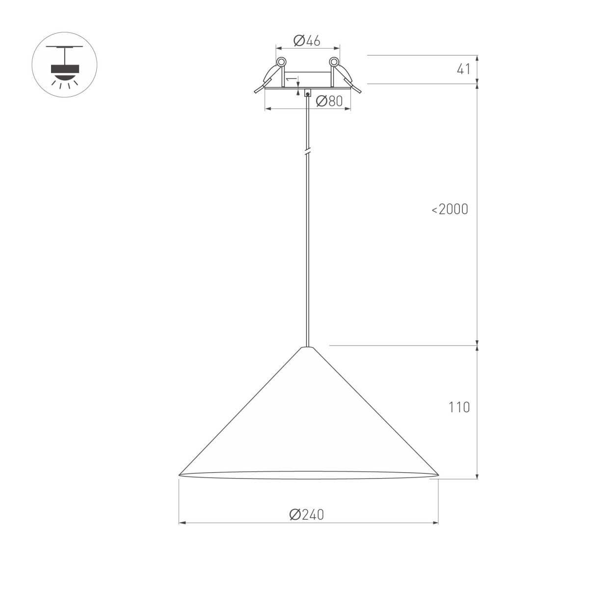 Подвесной светильник Arlight SP-MAKOTO-R240-10W Warm3000 (BK, 36 deg, 230V, TRIAC) 057212 в Санкт-Петербурге
