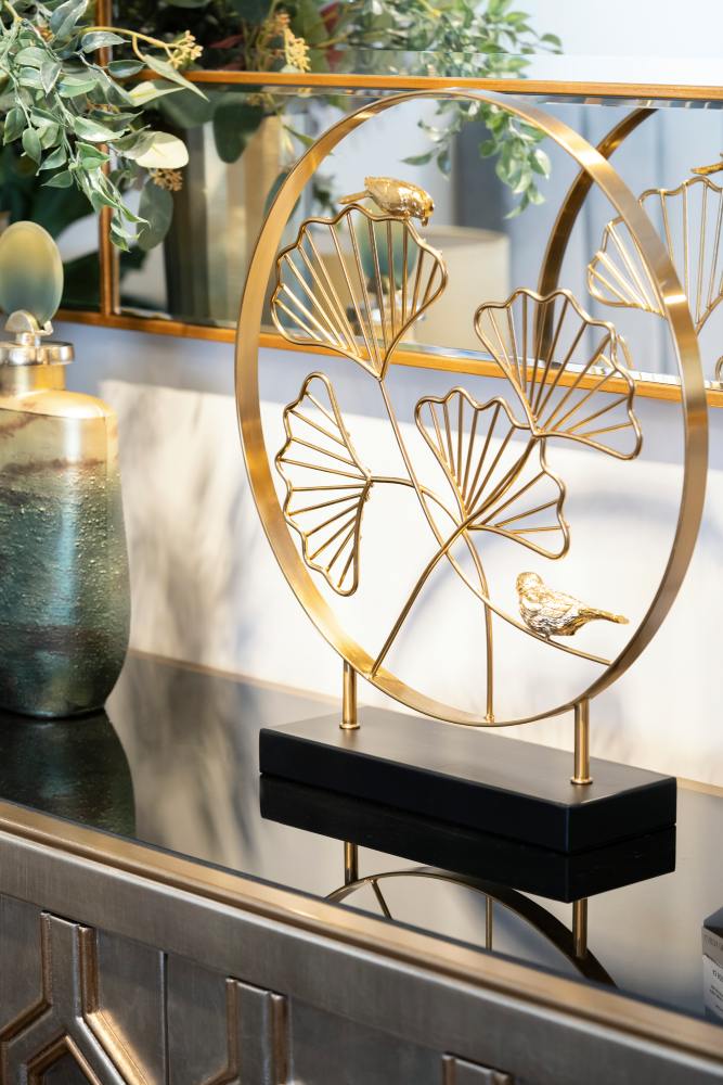 Статуэтка Листья с двумя золотыми птичками Garda Decor 55RD3153 в Санкт-Петербурге
