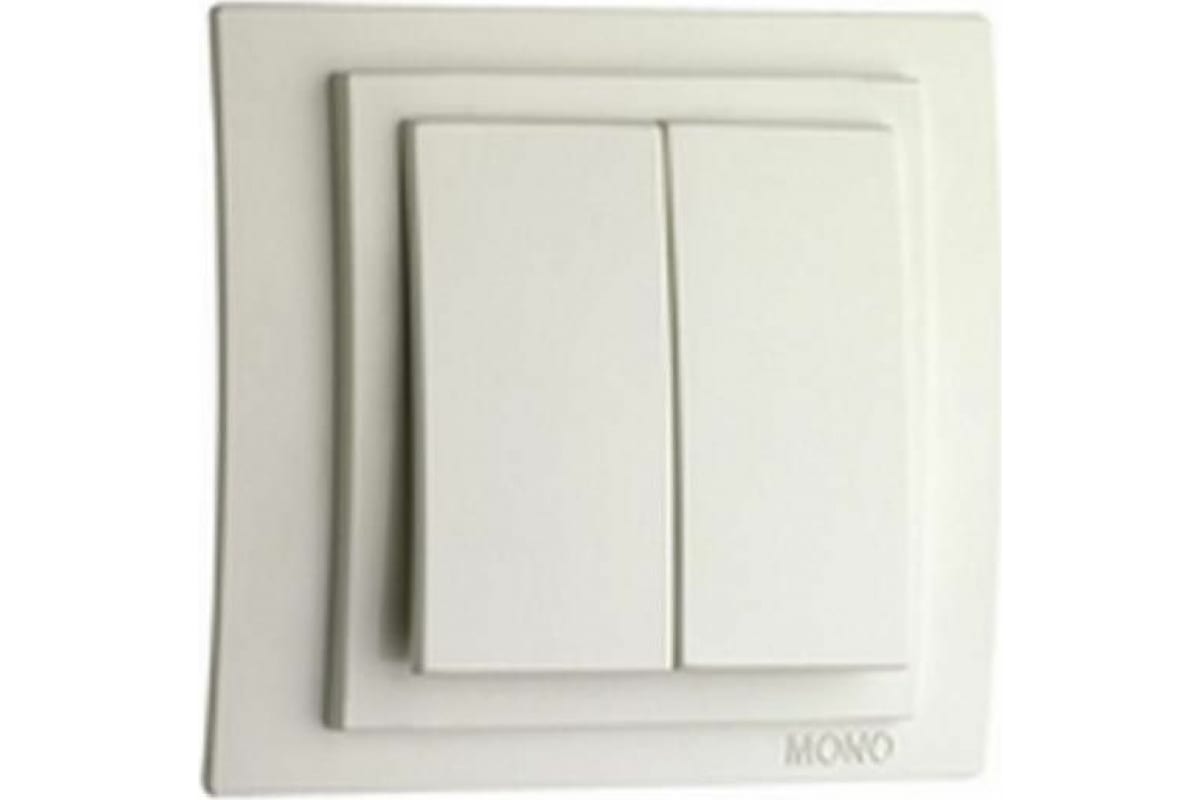 Выключатель двухклавишный Mono Electric Despina-Larissa 10А 250В слоновая кость 500-000125-102 в Санкт-Петербурге