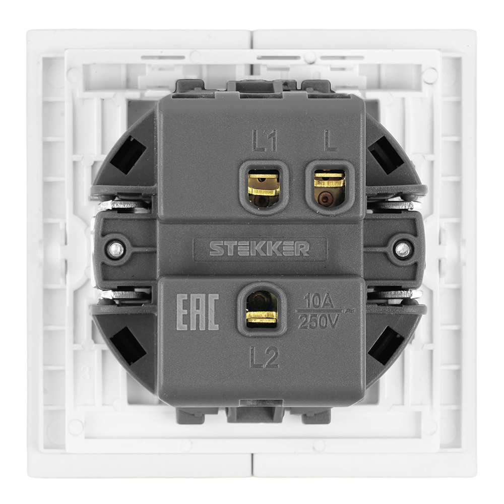 Переключатель 1-клавишный (механизм) Stekker Мия 250В 10A RSW10-3105-01 белая магнолия 50433 в Санкт-Петербурге