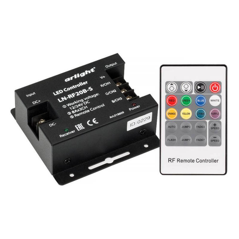 Контроллер Arlight LN-RF20B-S (12-24V, 288-576W, ПДУ 20кн) 018609 в #REGION_NAME_DECLINE_PP#
