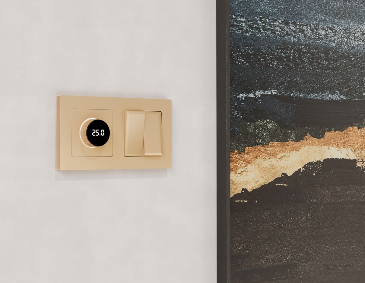 Комплект механизм 2-клавишного перекрестного выключателя 10A-250V Alfa Шампань Quant Ambrella Volt MA603030 (AP6030, VM125) в Санкт-Петербурге