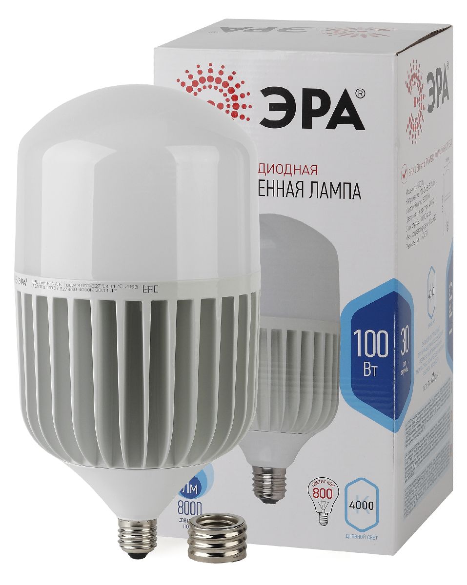 Лампа светодиодная Эра E40 100W 4000K LED POWER T160-100W-4000-E27/E40 Б0056122 в Санкт-Петербурге