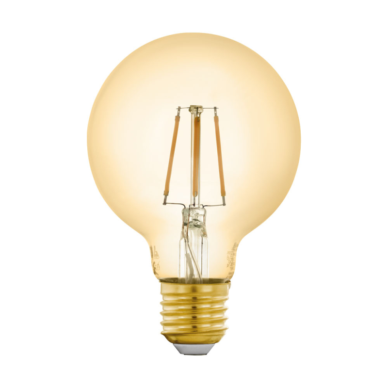 Лампа светодиодная филаментная диммируемая Eglo E27 5,5W 2200K шар янтарный 12572 в Санкт-Петербурге