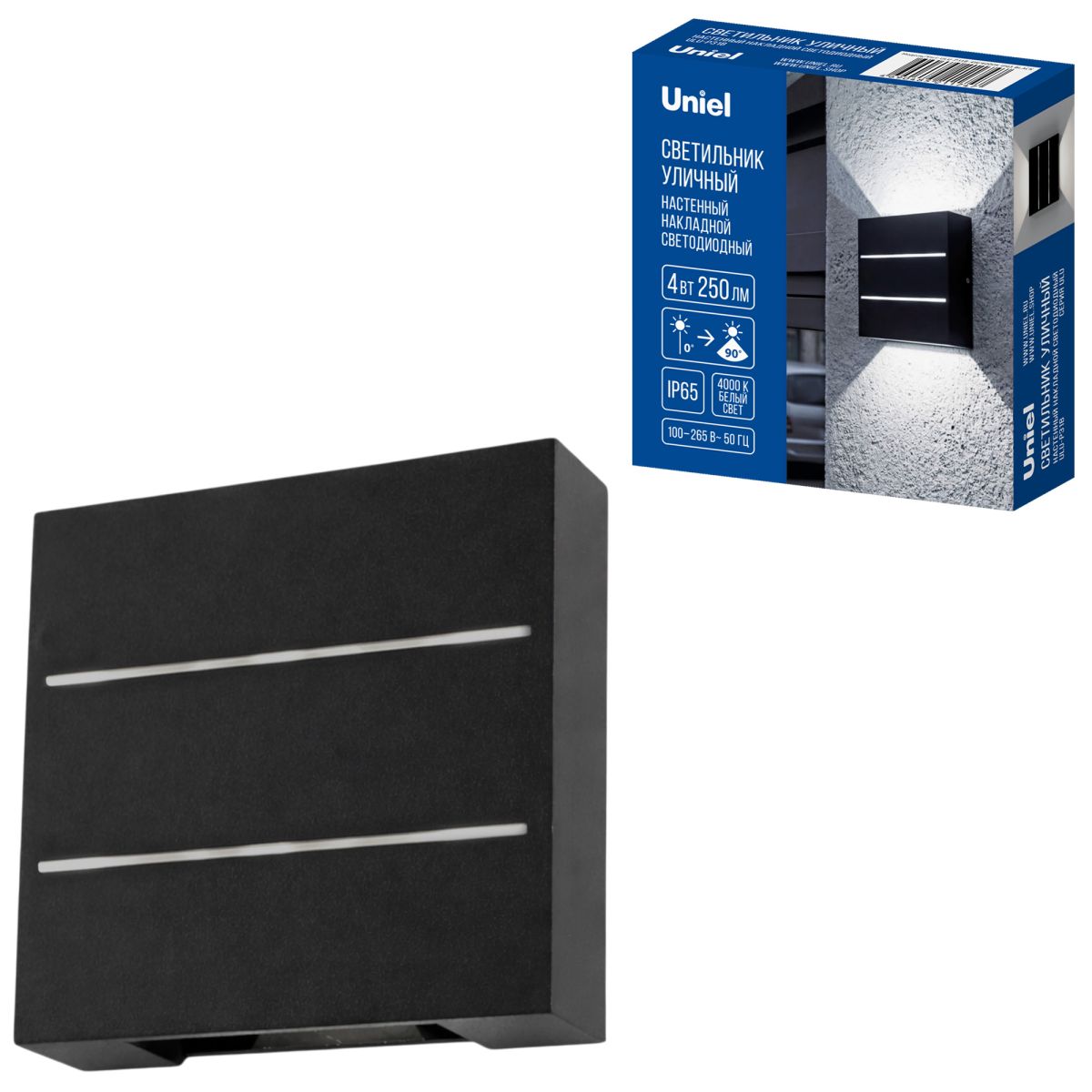 Уличный настенный светильник Uniel ULU-P31B-4W/4000K IP65 BLACK UL-00013619 в Санкт-Петербурге