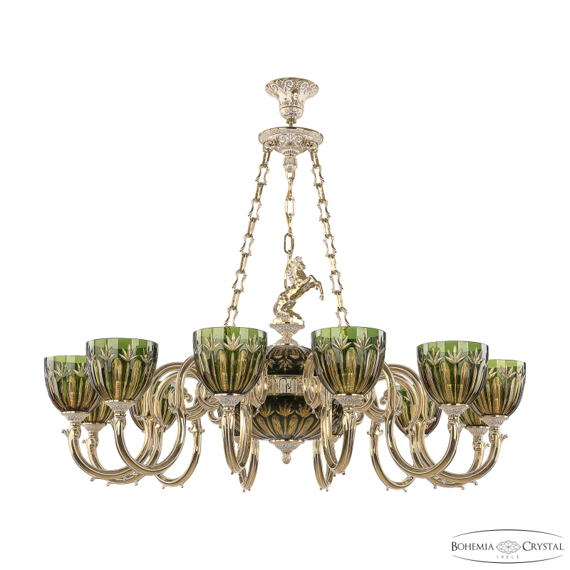 Подвесная люстра Bohemia Ivele Crystal Verona 72003P/12/300 GW P1 U Amber-Green/H-1I FH1B в Санкт-Петербурге