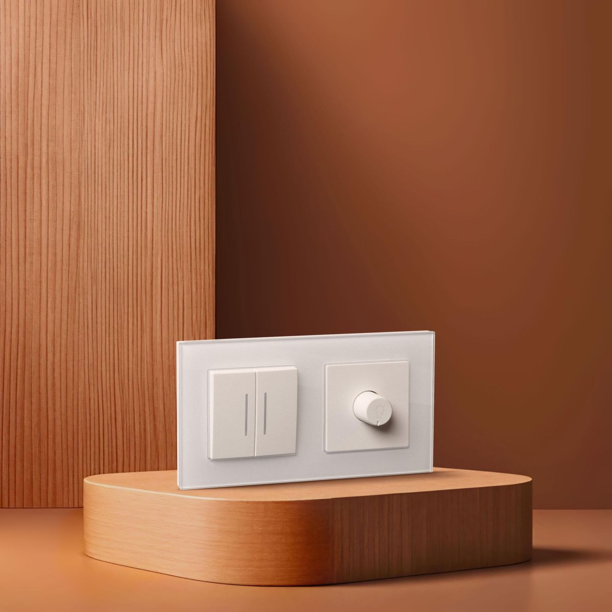 Выключатель 2-клавишный проходной 10А/250В с LED подсветкой, белый Kollinger Asthetik AS-011WH в #REGION_NAME_DECLINE_PP#