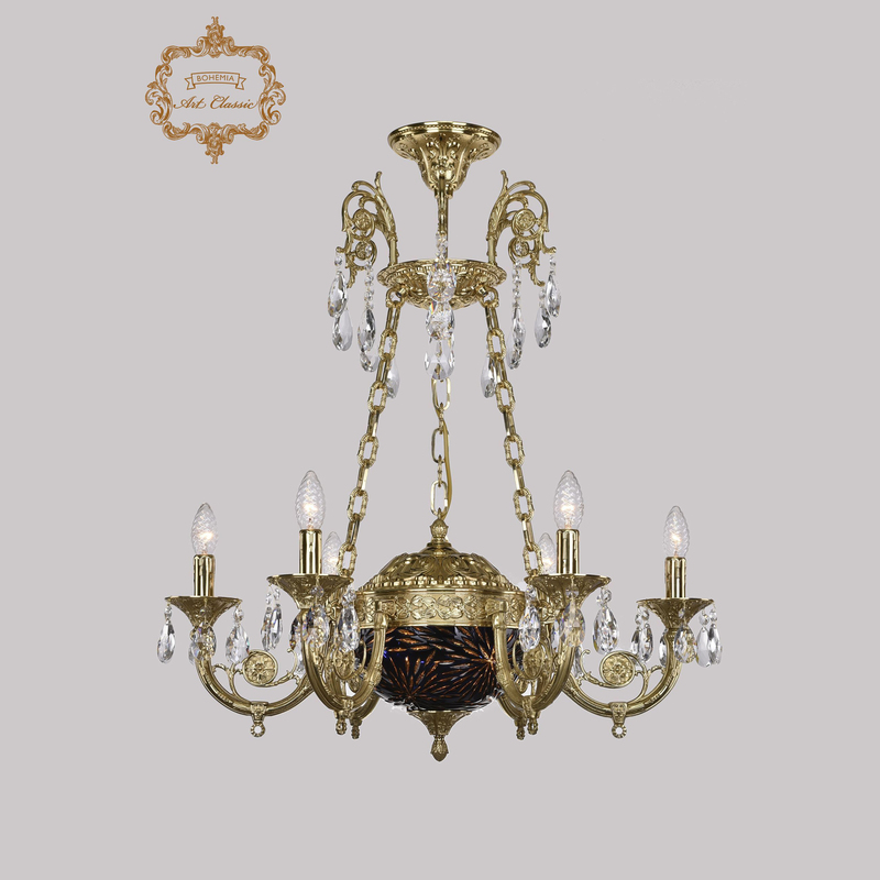 Подвесная люстра Art Classic 31.44.6.KR175SP.250IT.G.Sp.Amber.Blue.1A в Санкт-Петербурге