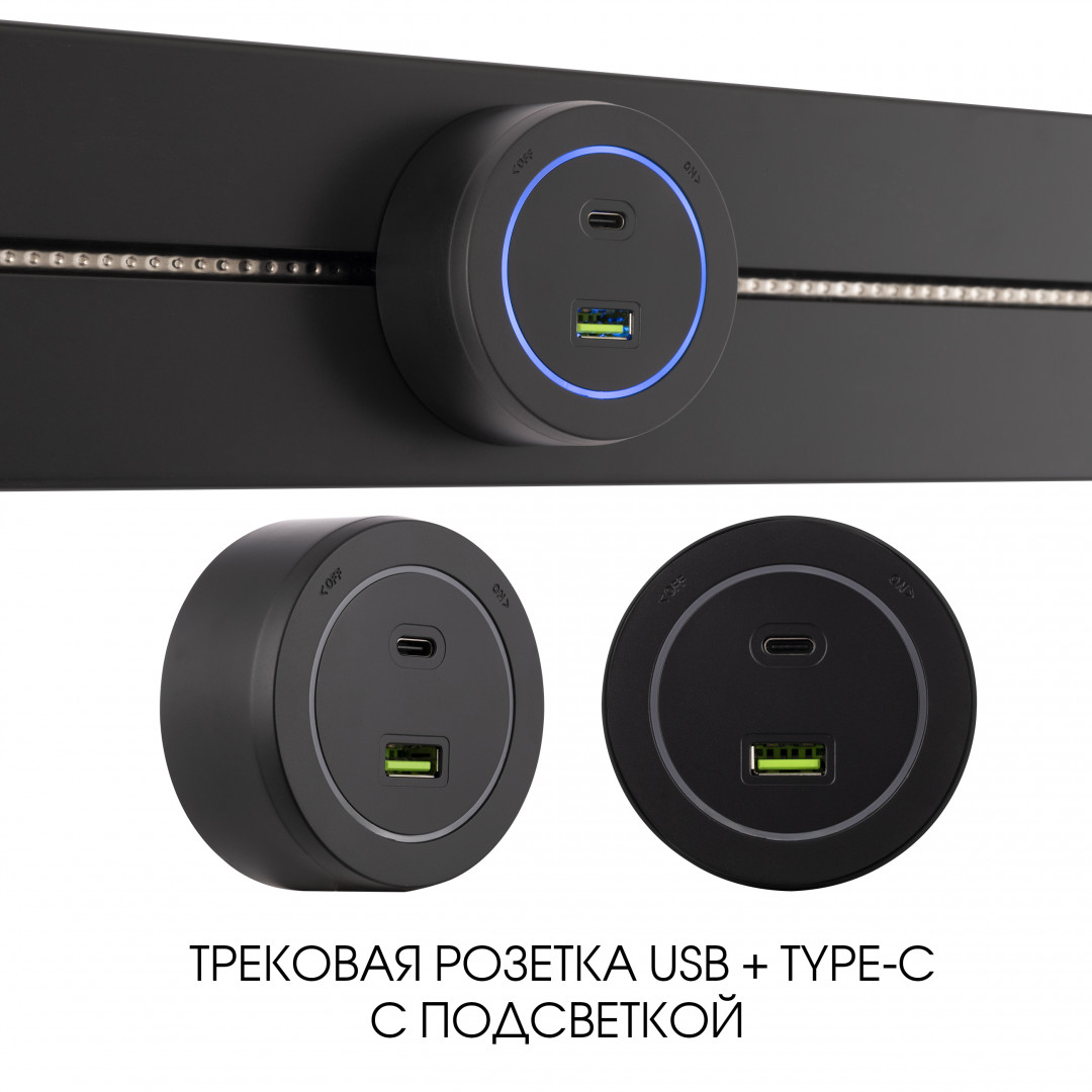 Трековая розетка Arte Milano Am-track-sockets-39 399731TS/USB-Type-C Black в Санкт-Петербурге