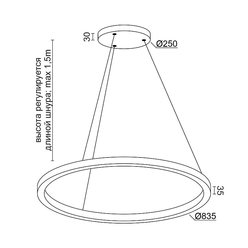 Подвесной светильник Ledron Ring Line R800 White 00000017394 в Санкт-Петербурге