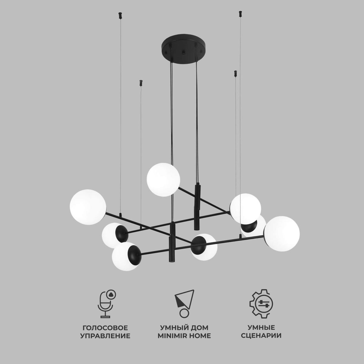Подвесная люстра Eurosvet Planet 70146/8 черный Smart a062031 в #REGION_NAME_DECLINE_PP#