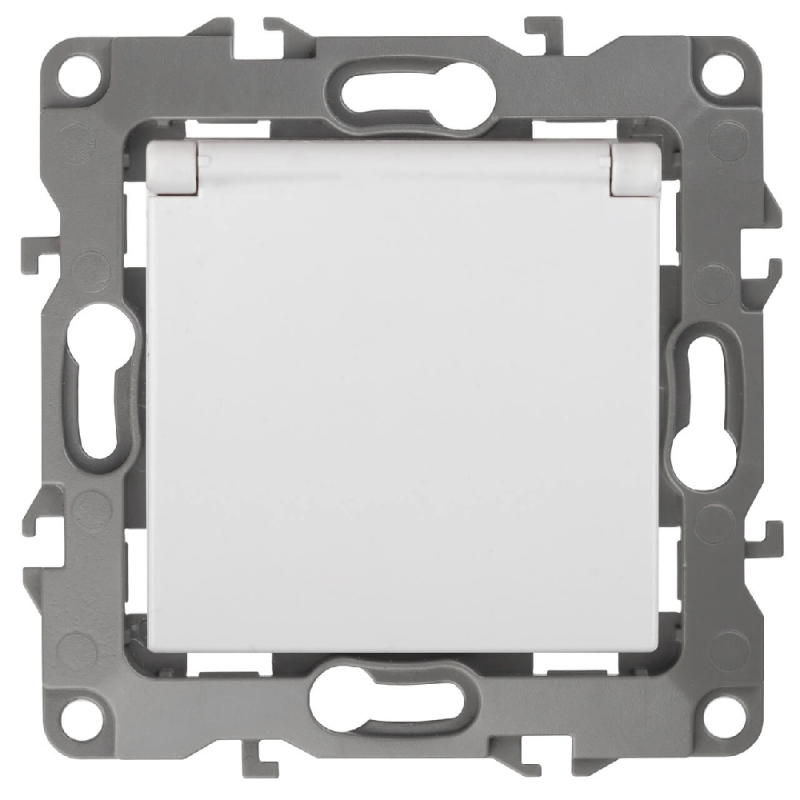 Розетка ЭРА 12 2P E Schuko со шторками с крышкой 16A 250V 12-2003-01 Б0038806 в Санкт-Петербурге