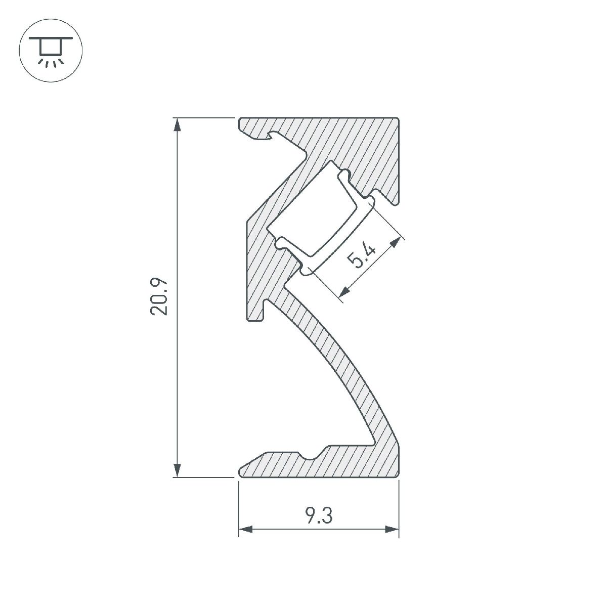 Профиль Arlight SL-BEVEL-W21-2000 ANOD 043687 в Санкт-Петербурге