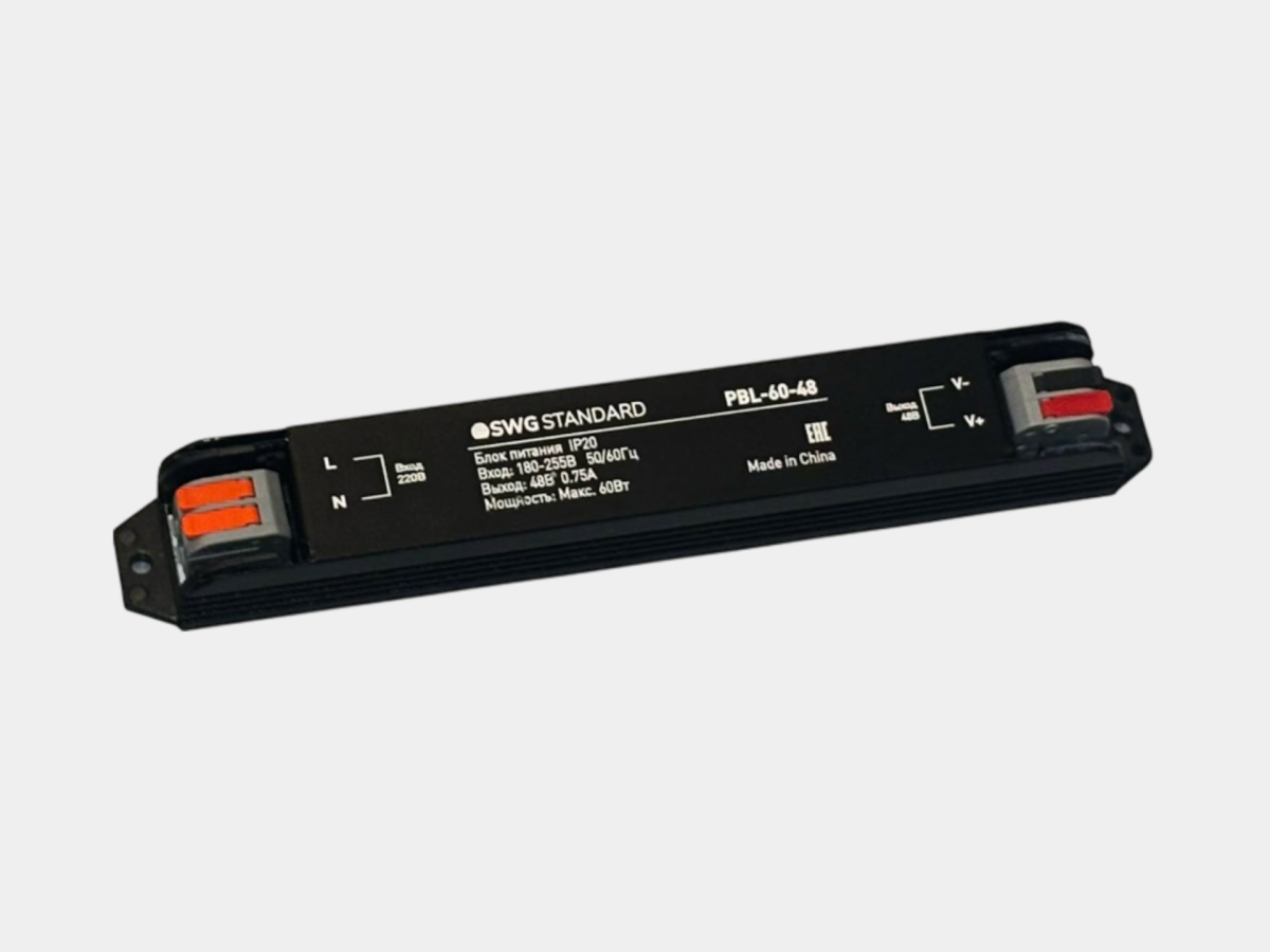 Блок питания SWG Standard 48В IP20 60Вт PBL-60-48 00-00038343 в Санкт-Петербурге