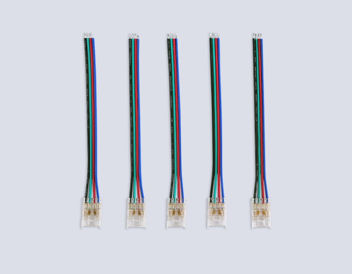 Соединитель гибкий односторонний COB RGB 12/24V для лент 10mm (4 конт.) (5шт. в комплекте) GS7411 в #REGION_NAME_DECLINE_PP#