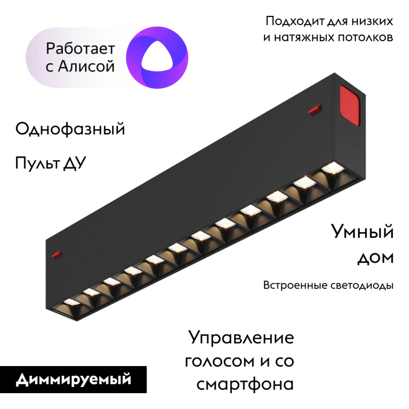 Трековый светодиодный светильник потолочный Denkirs DK8001-BK в Санкт-Петербурге