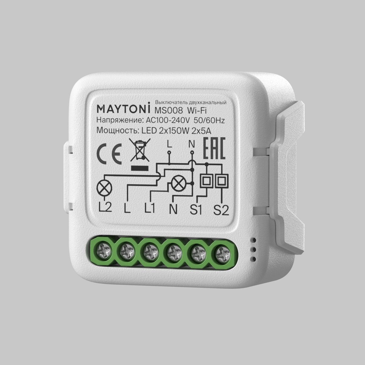 Wi-Fi выключатель двухканальный Maytoni Lighting control MS008 в #REGION_NAME_DECLINE_PP#