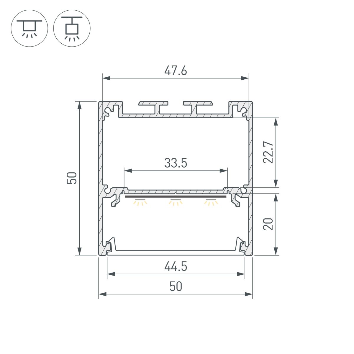Профиль Arlight SL-LINE-5050-3000 WHITE с рефлектором (Алюминий) 064470 в Санкт-Петербурге