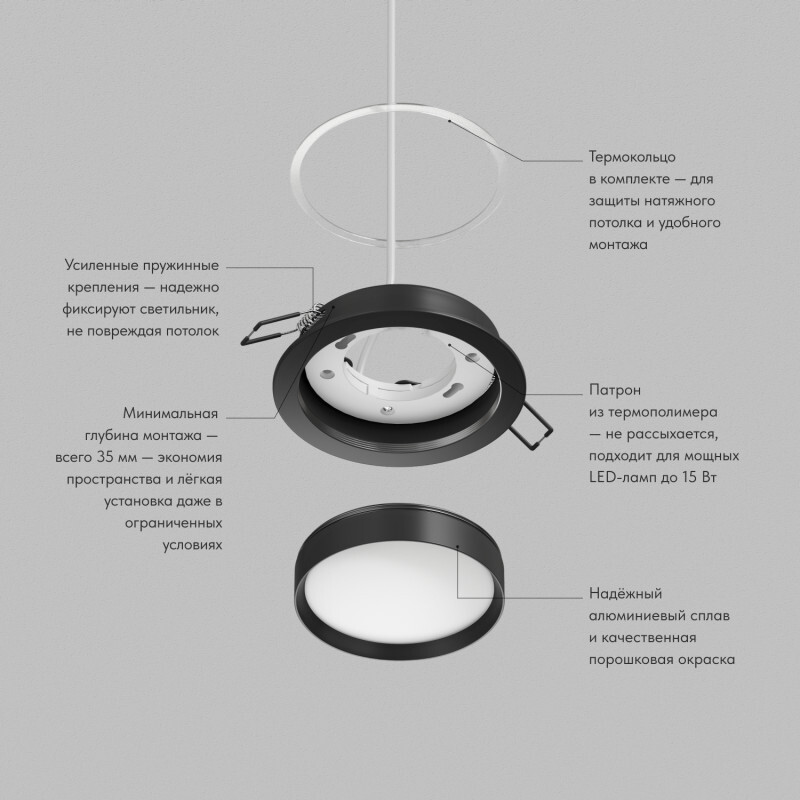 Встраиваемый светильник Denkirs Ratio DK-DH2000-BK в #REGION_NAME_DECLINE_PP#