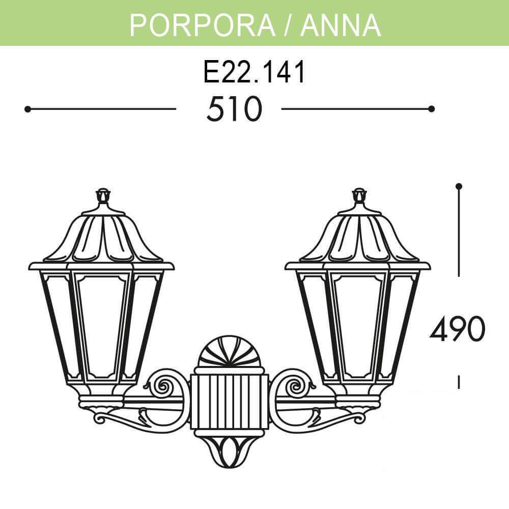 Уличный настенный светильник Fumagalli Porpora/Anna E22.141.000.AYF1R в Санкт-Петербурге