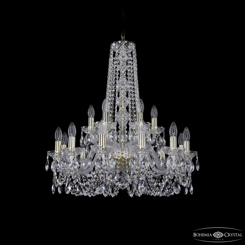 Подвесная люстра Bohemia Ivele Crystal 1402/12+6/240/h-75 G в Санкт-Петербурге