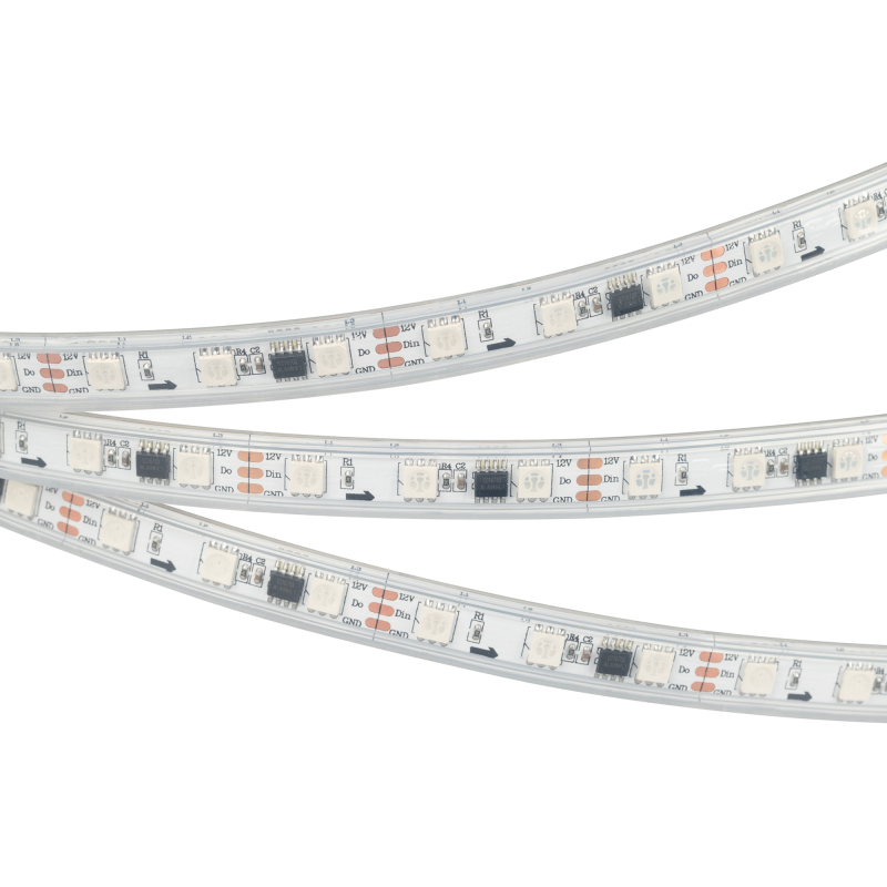 Светодиодная лента Arlight герметичная SPI-P-B60-12mm 12V RGB-PX3 (14.4W/m, IP66, 5060, 5m) 026365(3) в Санкт-Петербурге