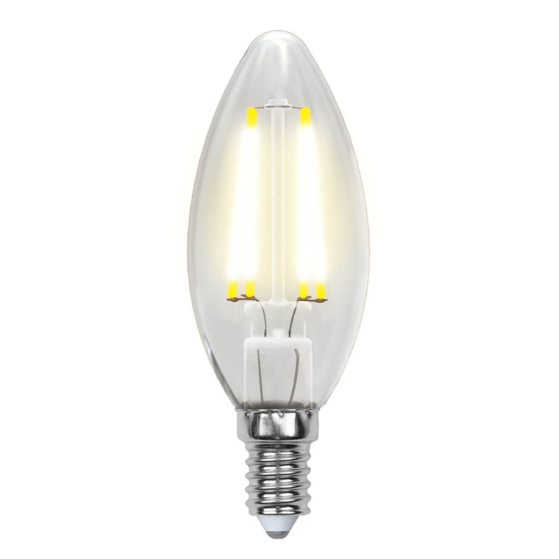 Лампа светодиодная филаментная (UL-00002198) Uniel E14 6W 4000K прозрачная LED-C35-6W/NW/E14/CL GLA01TR в #REGION_NAME_DECLINE_PP#