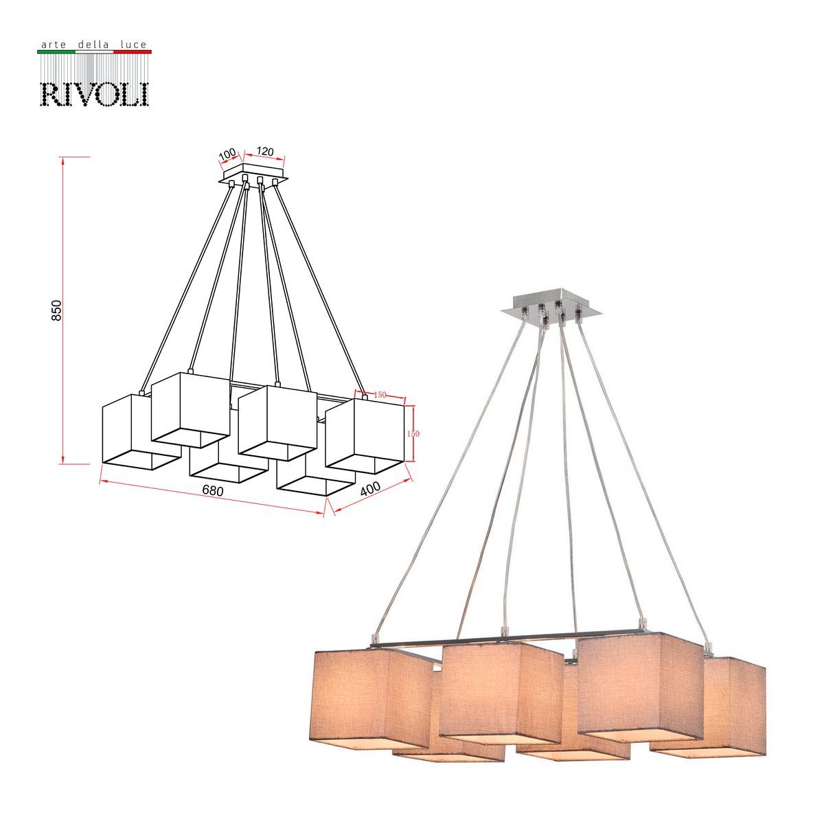 Подвесная люстра Rivoli Grendel 3119-306 Б0054991 в Санкт-Петербурге