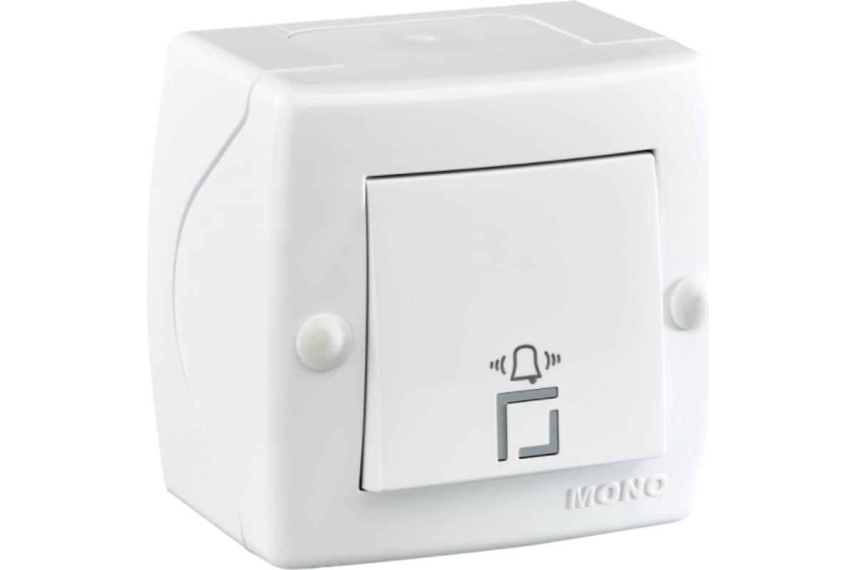 Кнопка звонка Mono Electric Octans IP20 10А 250В белый 104-010101-107 в Санкт-Петербурге