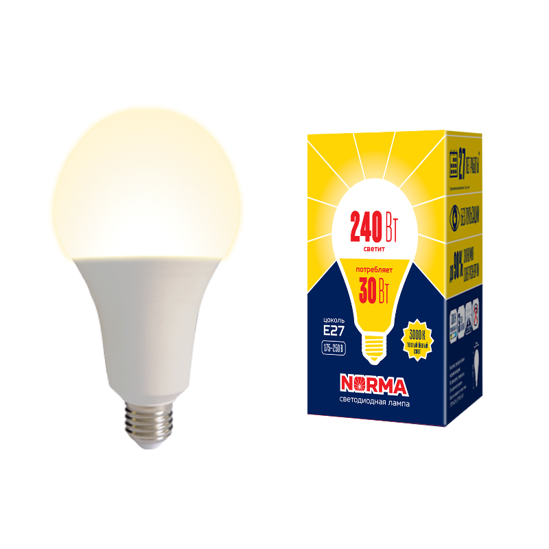 Лампа светодиодная Volpe E27 30W 3000K матовая LED-A95-30W/3000K/E27/FR/NR UL-00005604 в #REGION_NAME_DECLINE_PP#