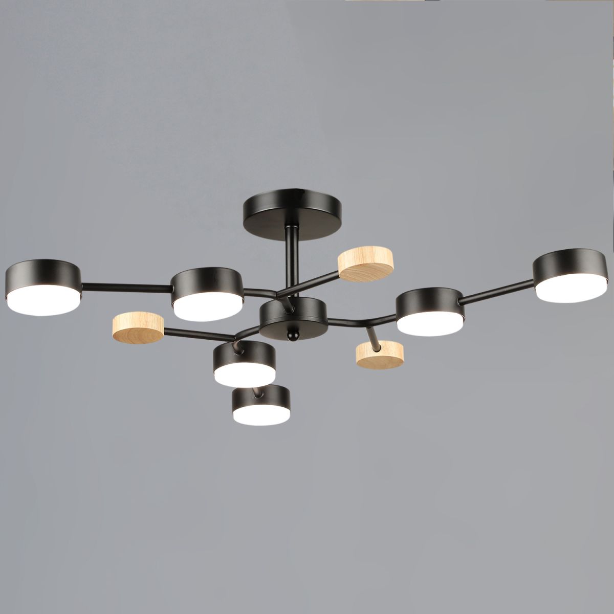 Люстра на штанге Reluce 03860-0.3-06 BK+WOOD GX53 в Санкт-Петербурге