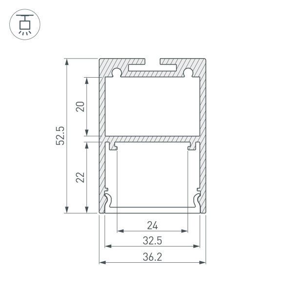 Алюминиевый профиль Arlight ARH-Line-3750A-3000 Anod 036137 в Санкт-Петербурге