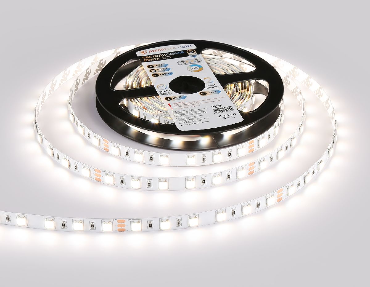 Светодиодная лента Ambrella Light LED Strip 24В 5050 14Вт/м 3000-6500K 5м IP20 GS4101 в Санкт-Петербурге
