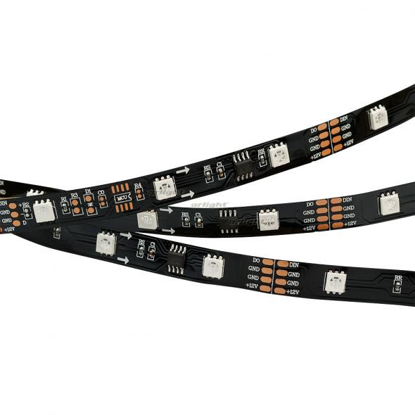 Светодиодная лента Arlight SPI-5000-AM 12V RGB (5060,150 LED x3,1804, Black) 024599 в Санкт-Петербурге