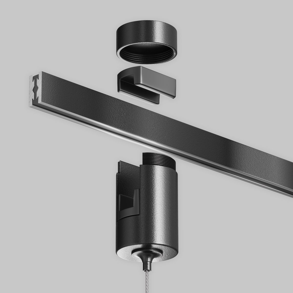 Коннектор с тросовым подвесом для магнитного шинопровода Maytoni Technical Tau Flarity TRA154SW-1B в Санкт-Петербурге