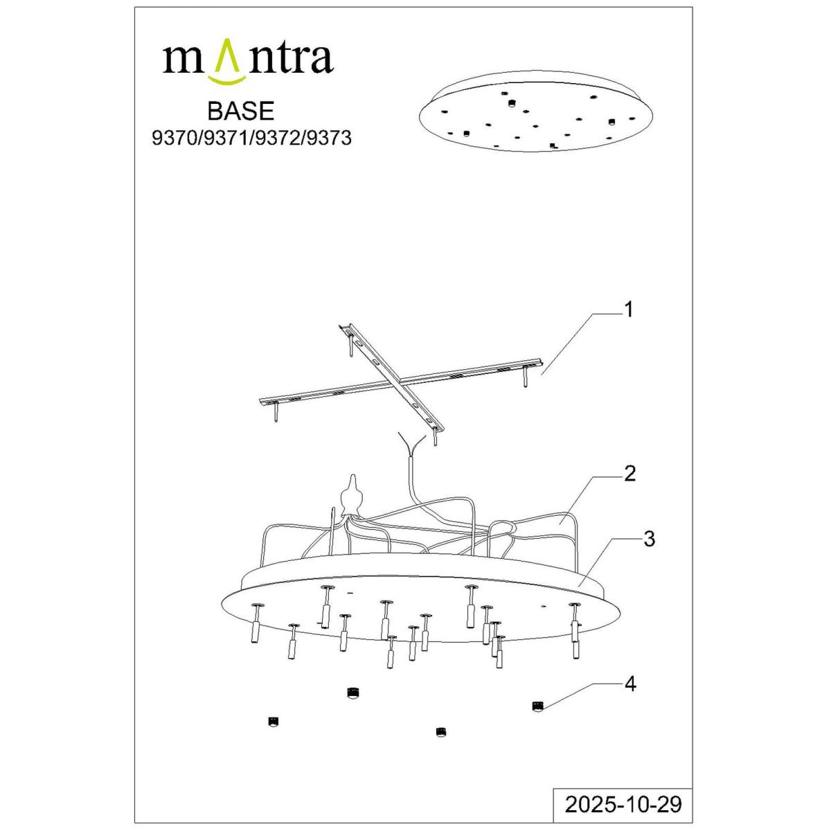 Основание потолочное 14L Mantra Modular Light Florones 9370 в Санкт-Петербурге