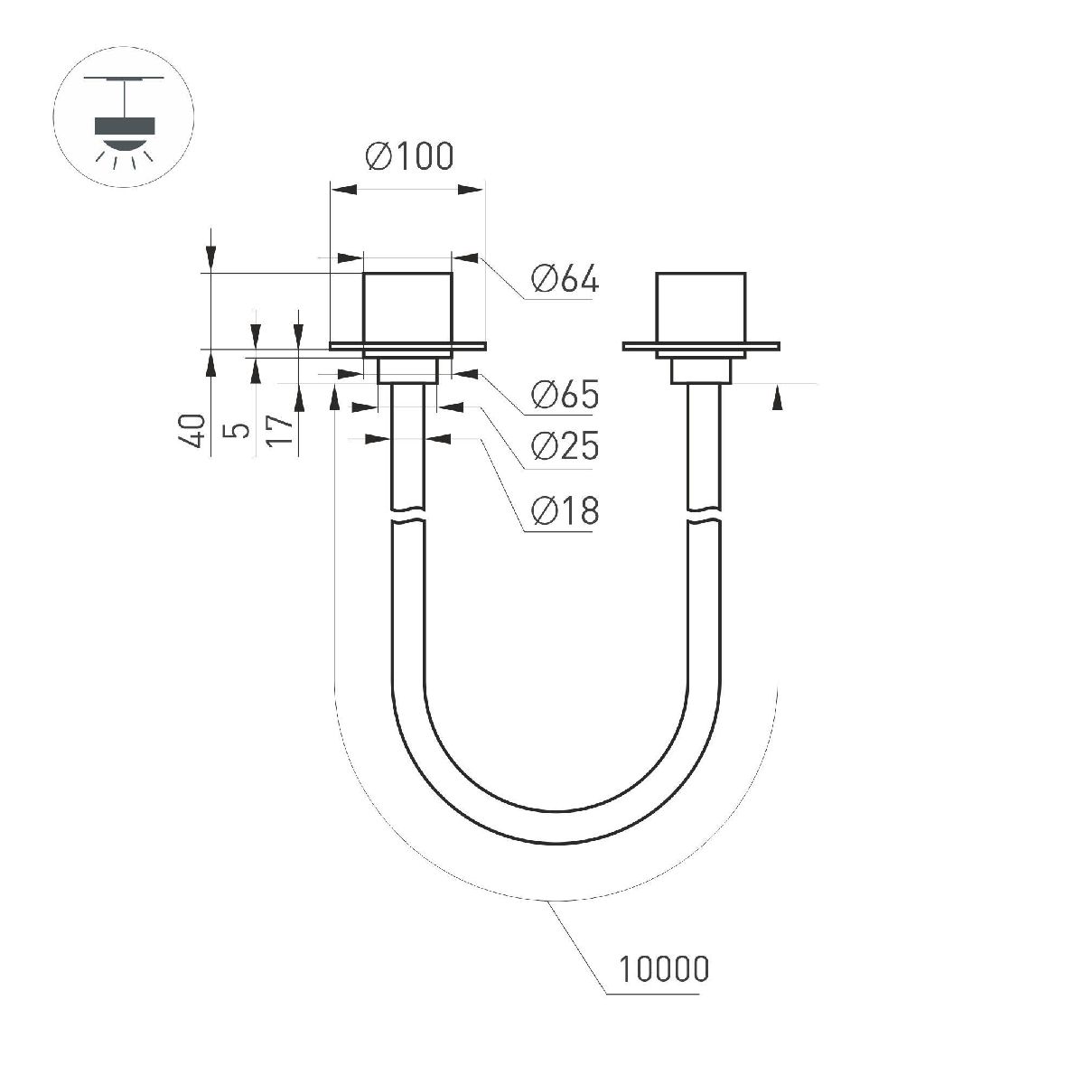 Подвесной светильник Arlight SP-TROPIC-BUILT-TRIMLESS-R18-L10000-110W Day4000 (BK, 360 deg, 230V) 043388 в Санкт-Петербурге